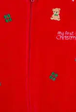 Little Me Toy Bear Velour 2-way Zip Footie