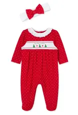 Little Me Dainty Trees Footie & Headband