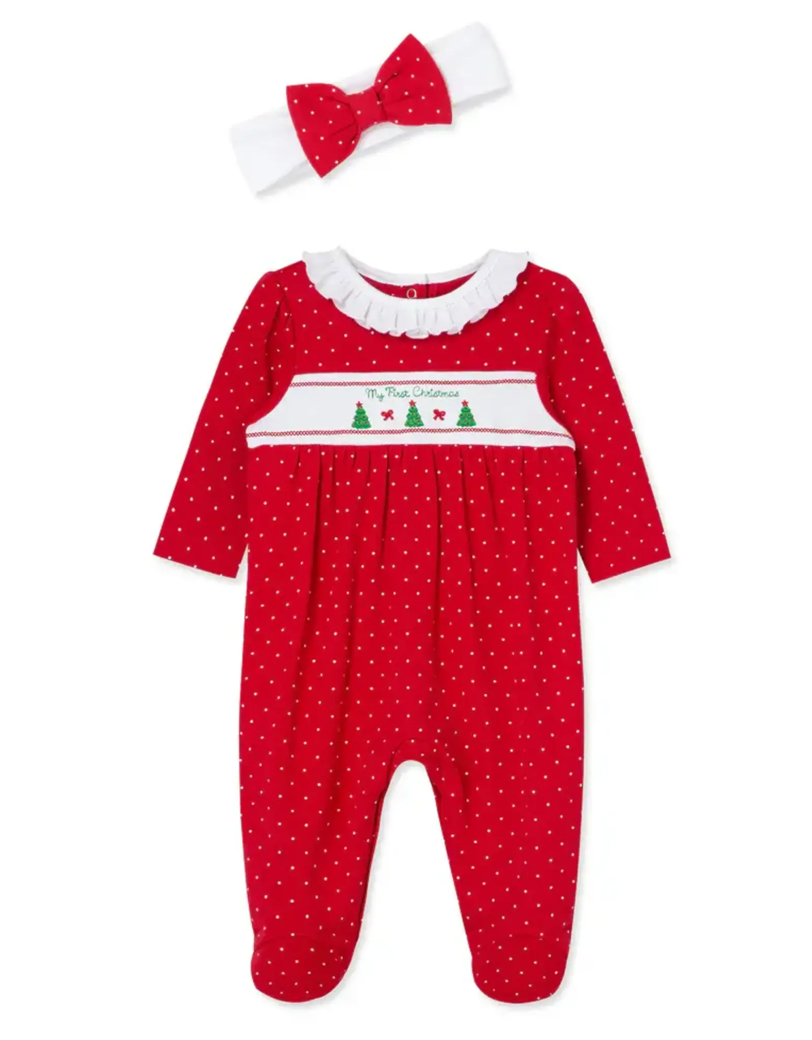 Little Me Dainty Trees Footie & Headband