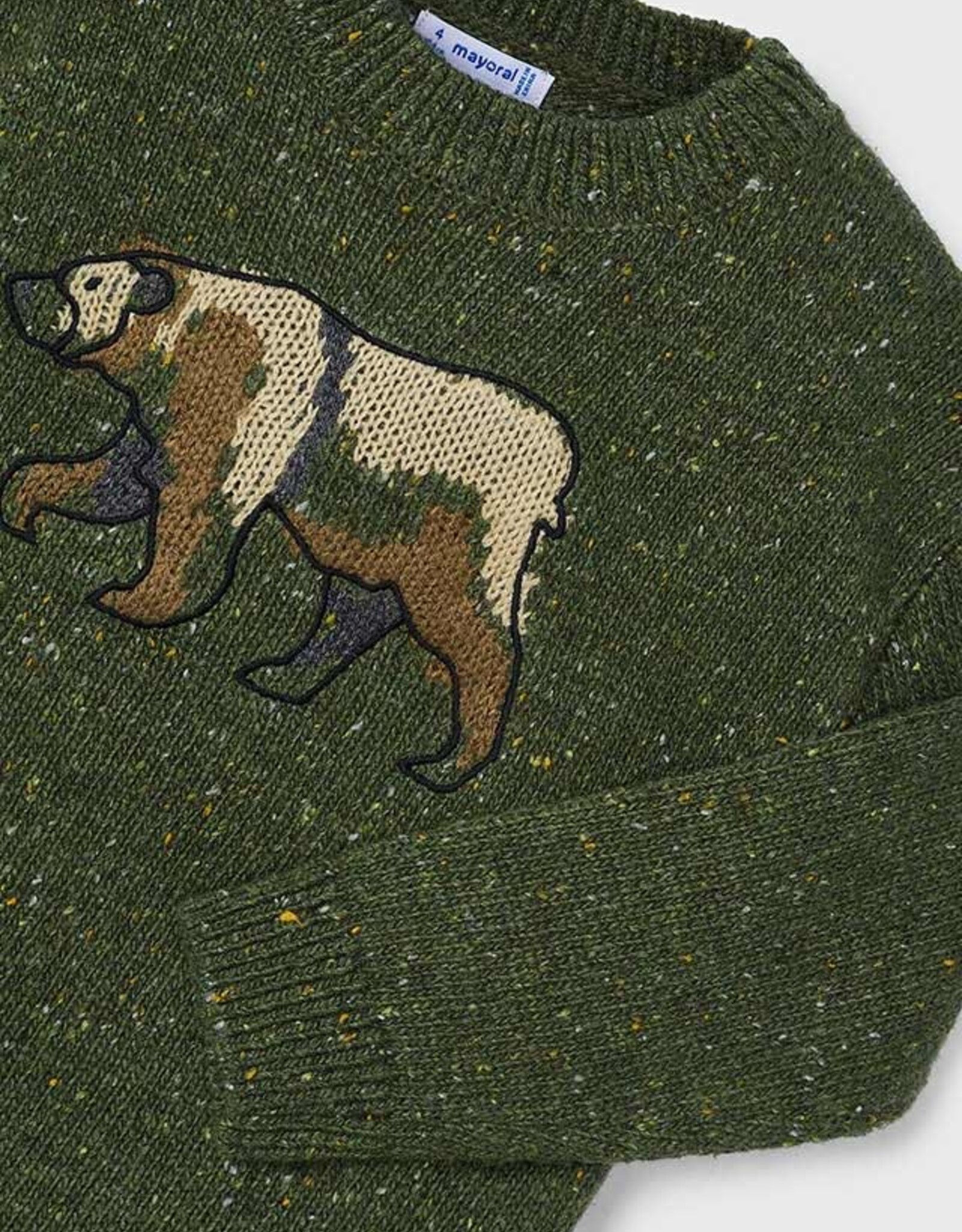 Mayoral Forest Green Bear Sweater