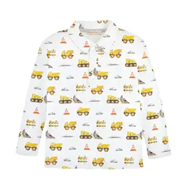 Baby Club Chic Construction Trucks LS Collared Tee
