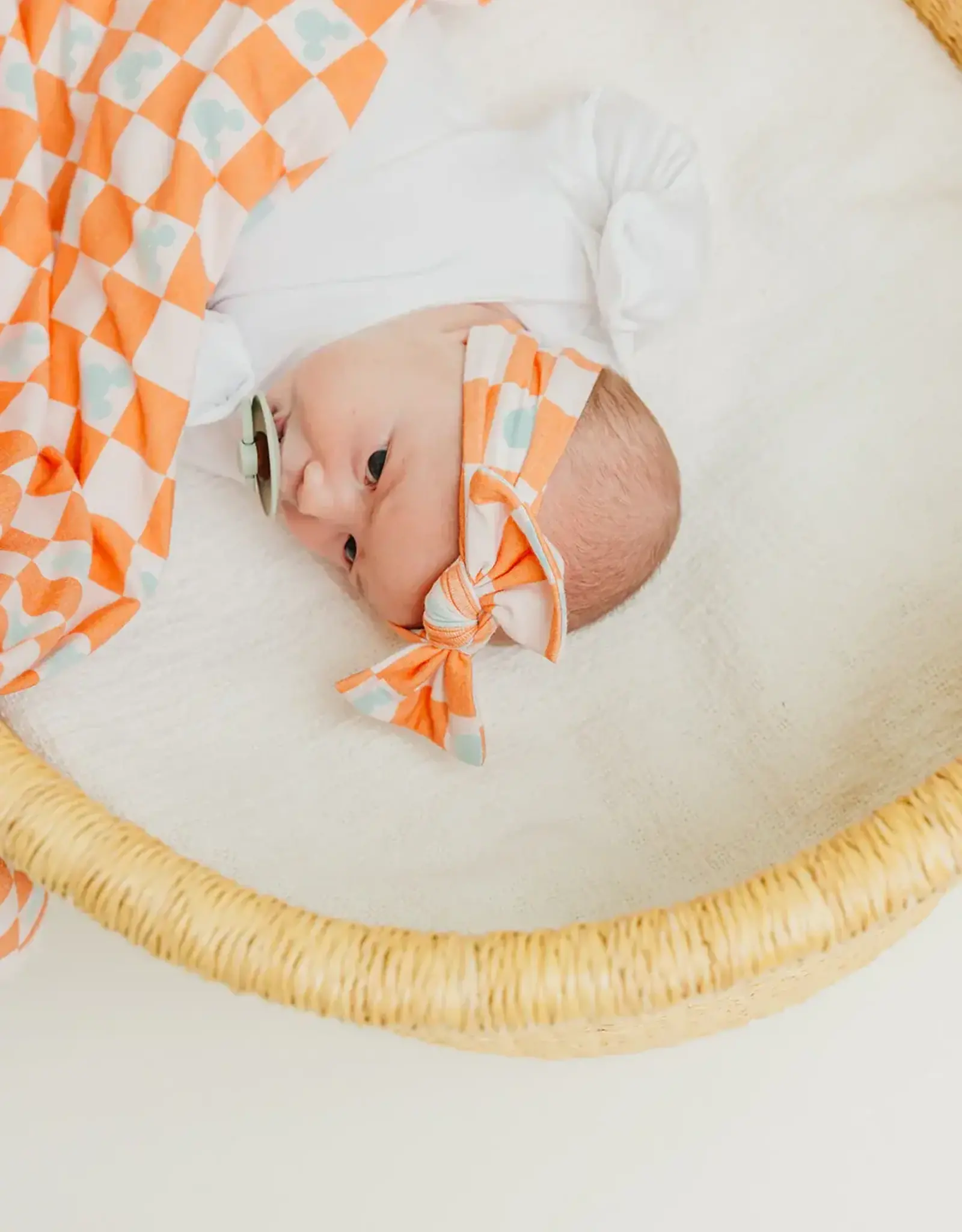 Copper Pearl Mickey Mouse Check Knit Headband