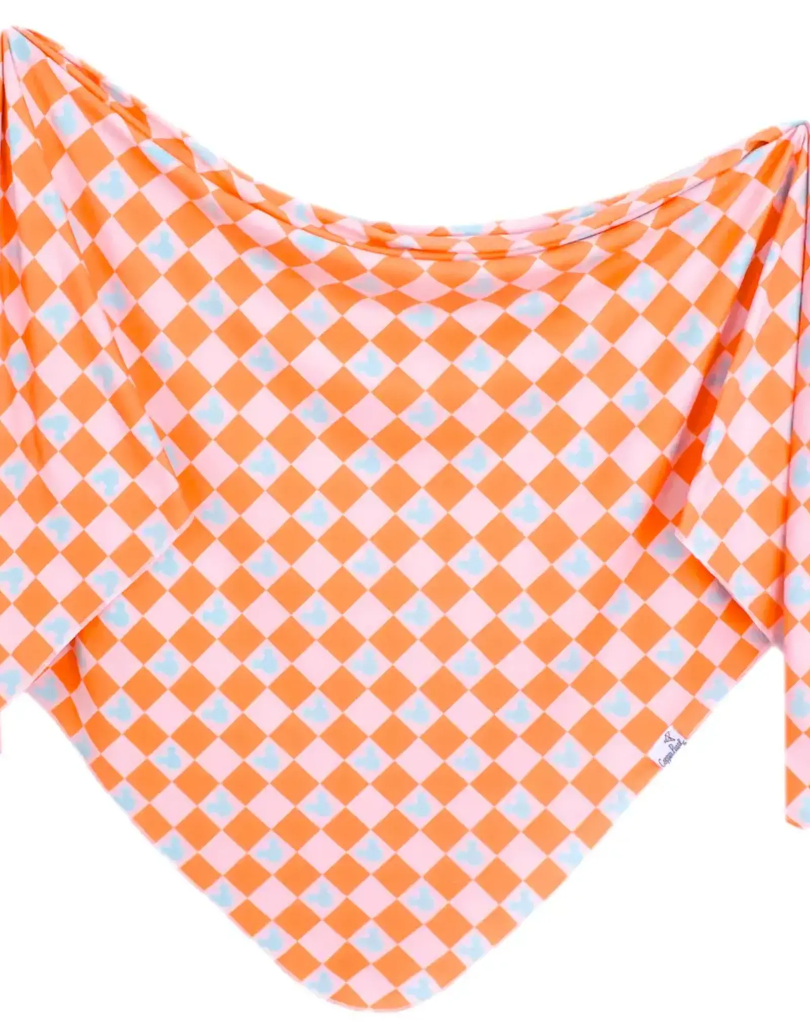 Copper Pearl Mickey Mouse Check Swaddle Blanket