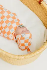 Copper Pearl Mickey Mouse Check Top Knot Hat 0-4m