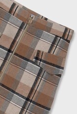 Mayoral Cinammon Check Skirt