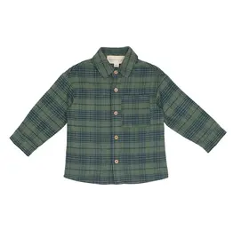Beckett Bear Cozy Creatures Green Flannel Shirt