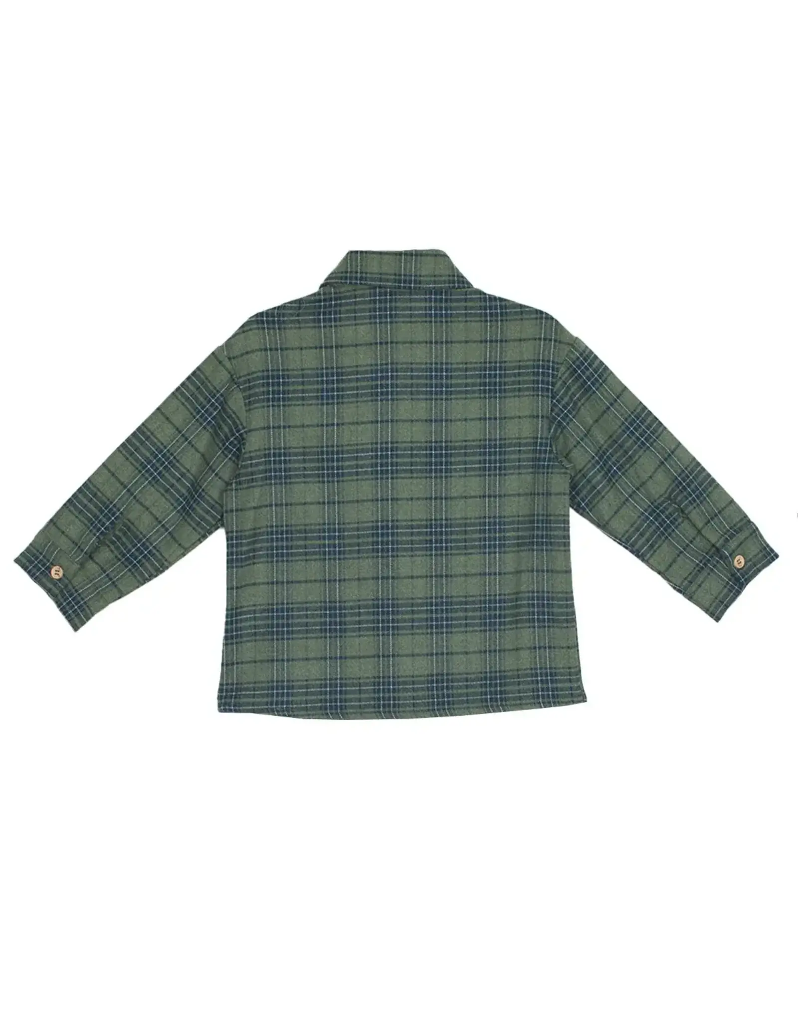 Beckett Bear Cozy Creatures Green Flannel Shirt
