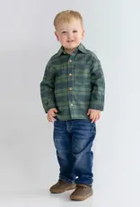 Beckett Bear Cozy Creatures Green Flannel Shirt