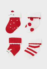 Mayoral 4 Piece Set Socks - Red