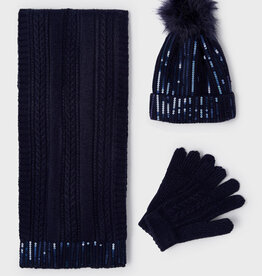 Abel & Lula Abel & Lula Hat & Scarf Set in Navy