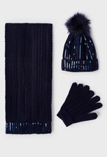 Abel & Lula Abel & Lula Hat & Scarf Set in Navy