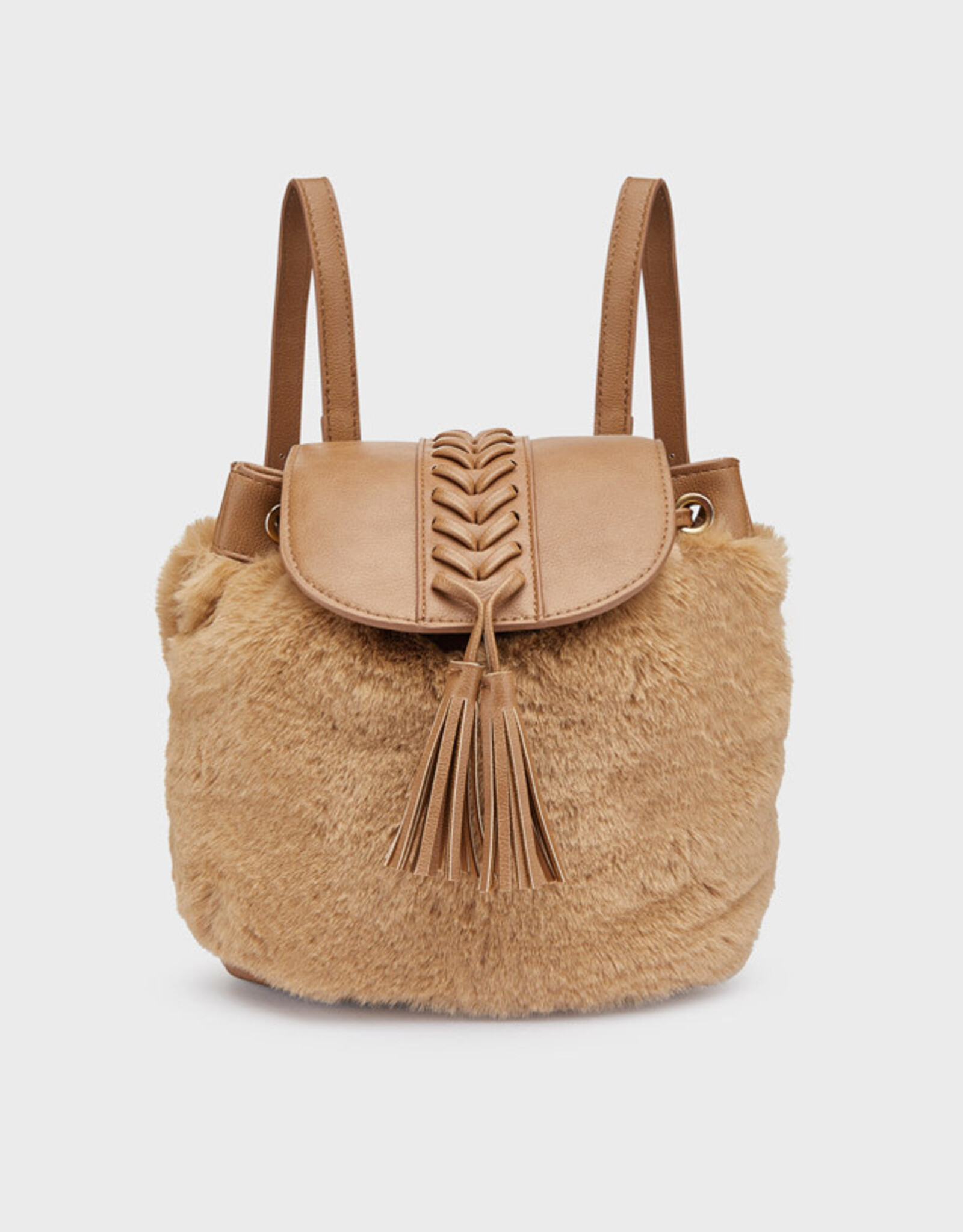 Abel & Lula Faux-fur Backpack in Camel