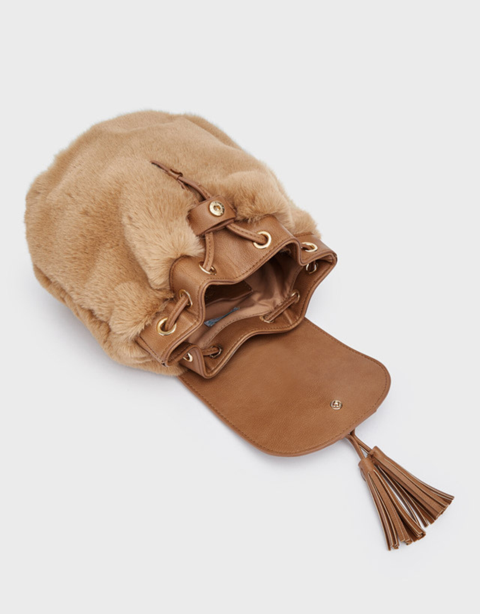 Abel & Lula Faux-fur Backpack in Camel