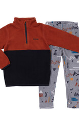 Noruk Brown Microfleece 1/4 Zip Up w/Fleece Pants