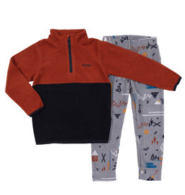 Noruk Brown Microfleece 1/4 Zip Up w/Fleece Pants