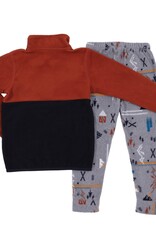 Noruk Brown Microfleece 1/4 Zip Up w/Fleece Pants