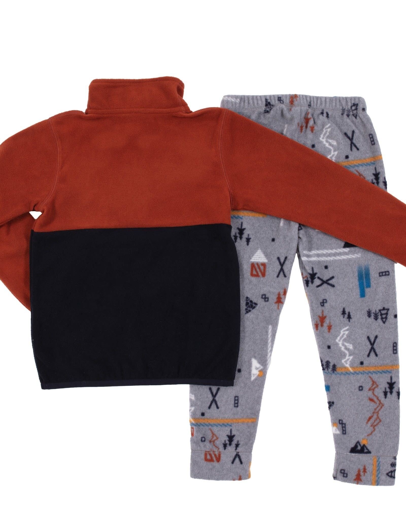 Noruk Brown Microfleece 1/4 Zip Up w/Fleece Pants
