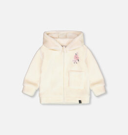 Deux Par Deux Baby Flowers Zip Up with Ears on Hood