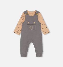 Deux Par Deux Bear & Mountains Onesie & Overall Set