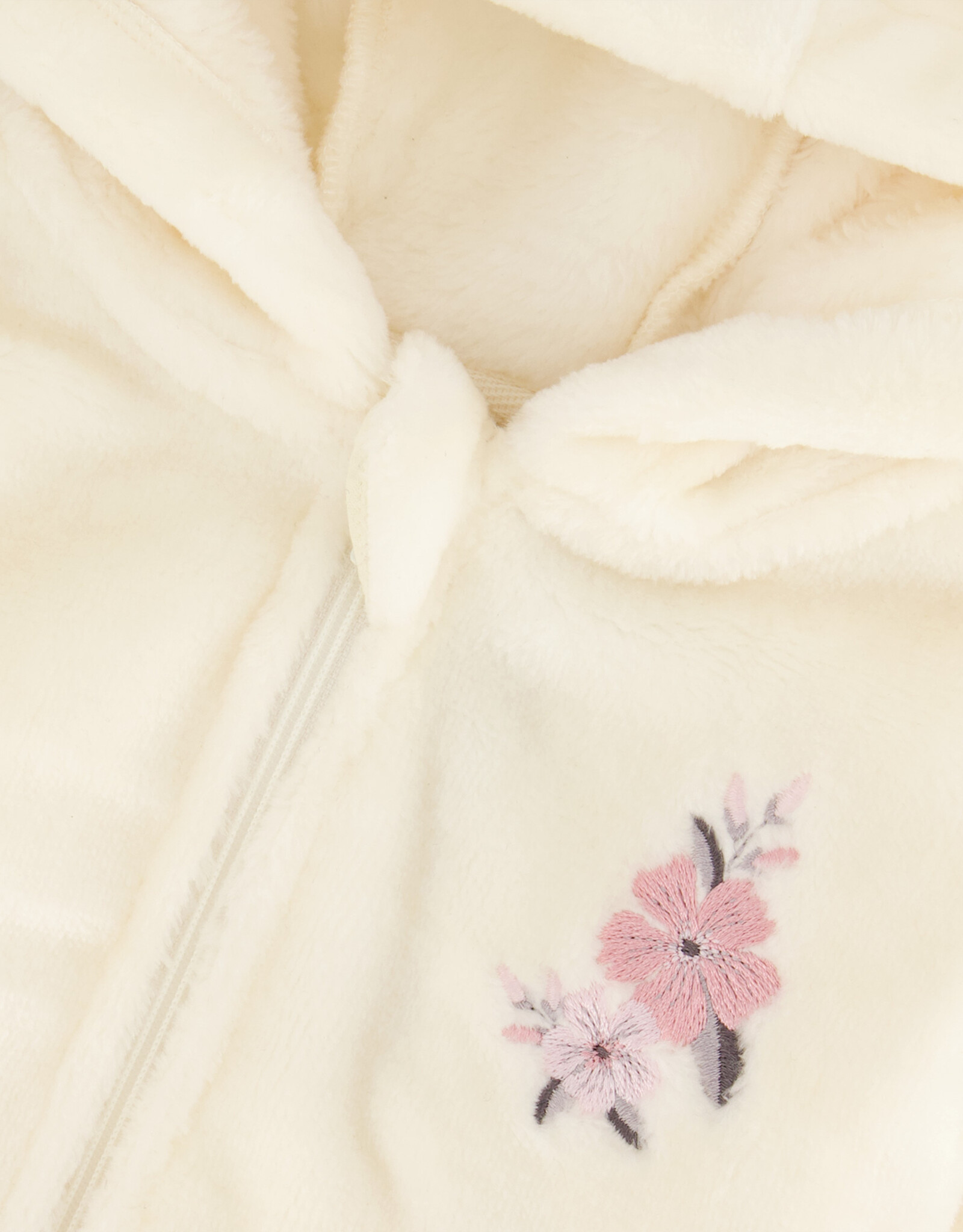 Deux Par Deux Baby Flowers Zip Up with Ears on Hood