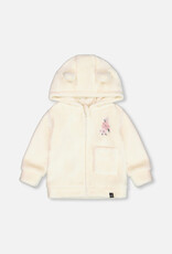 Deux Par Deux Baby Flowers Zip Up with Ears on Hood