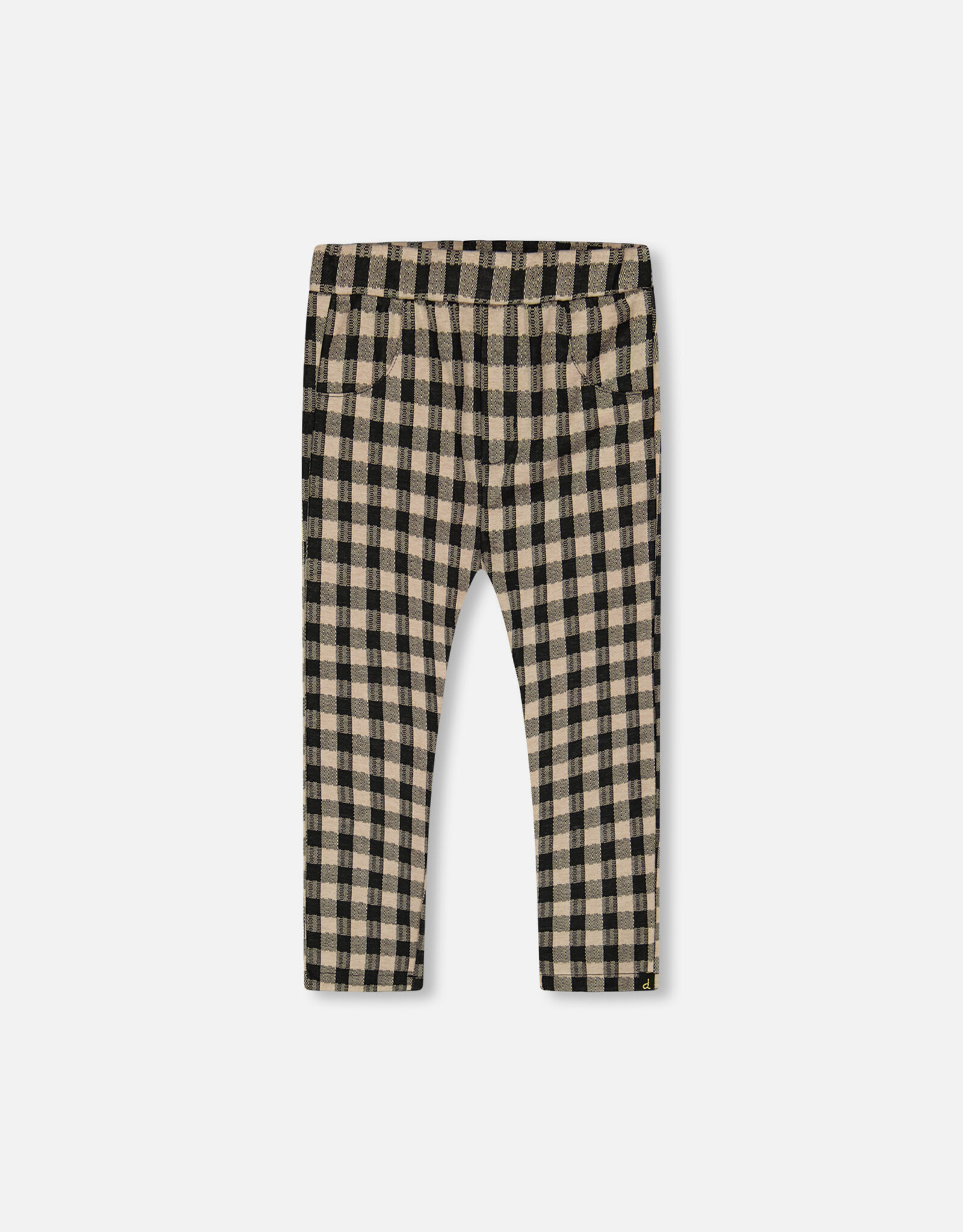 Deux Par Deux Plaid Black & Beige Treggings