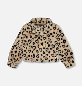 Deux Par Deux Heart Faux Fur Jacket
