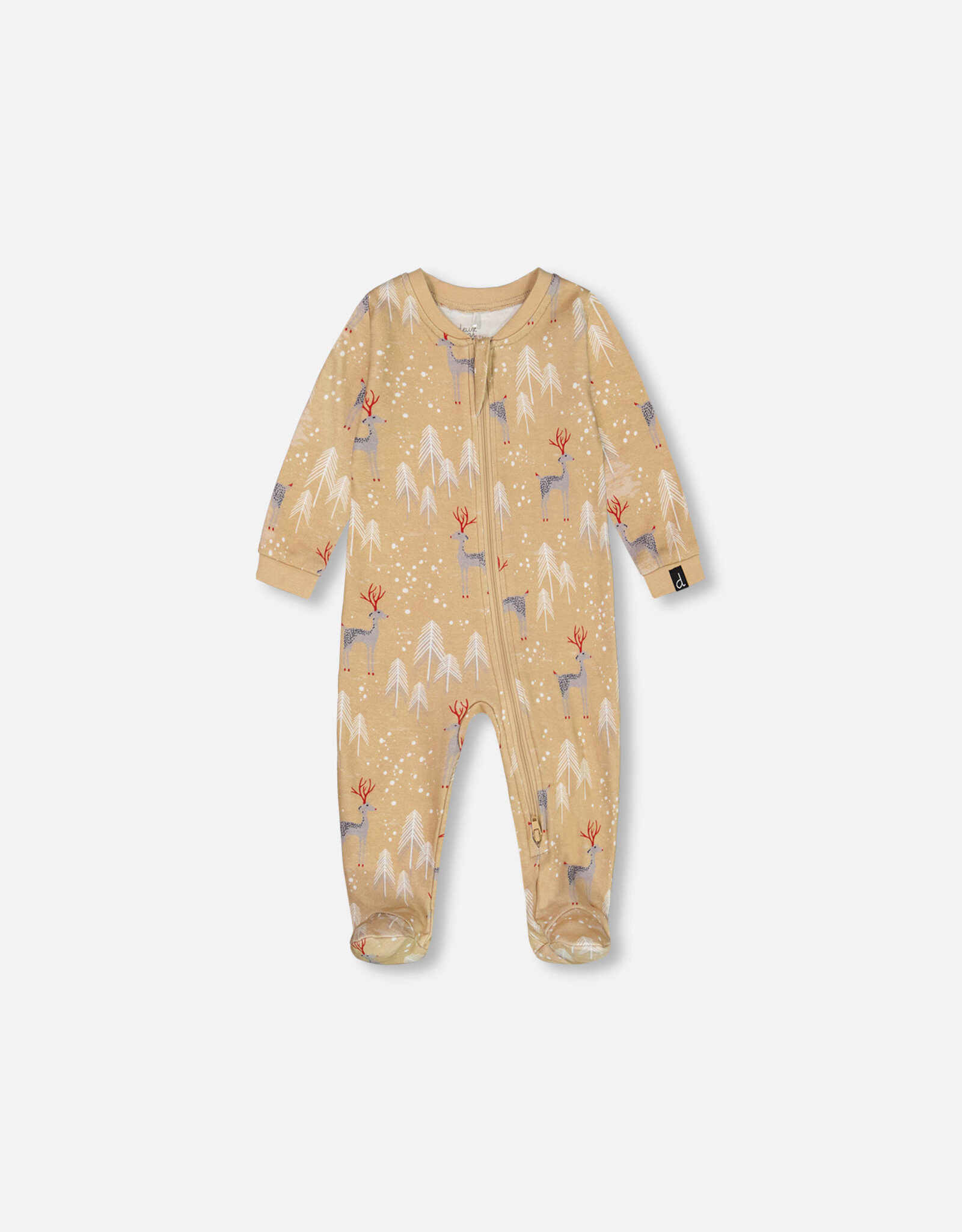 Deux Par Deux Christmas Deer Baby One Piece Pajama