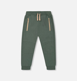 Deux Par Deux Dark Forest Fleece Sweatpants With Zip Pockets