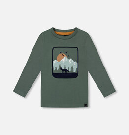Deux Par Deux Dark Forest Long Sleeve Mountains T-Shirt