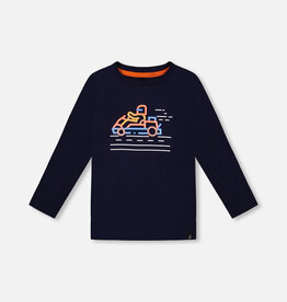 Deux Par Deux Peacoat Long Sleeve Racer T-Shirt
