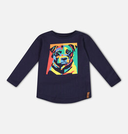 Deux Par Deux Peacoat Long Sleeve Dog T-Shirt