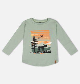 Deux Par Deux Jadeite Long Sleeve Moose T-Shirt