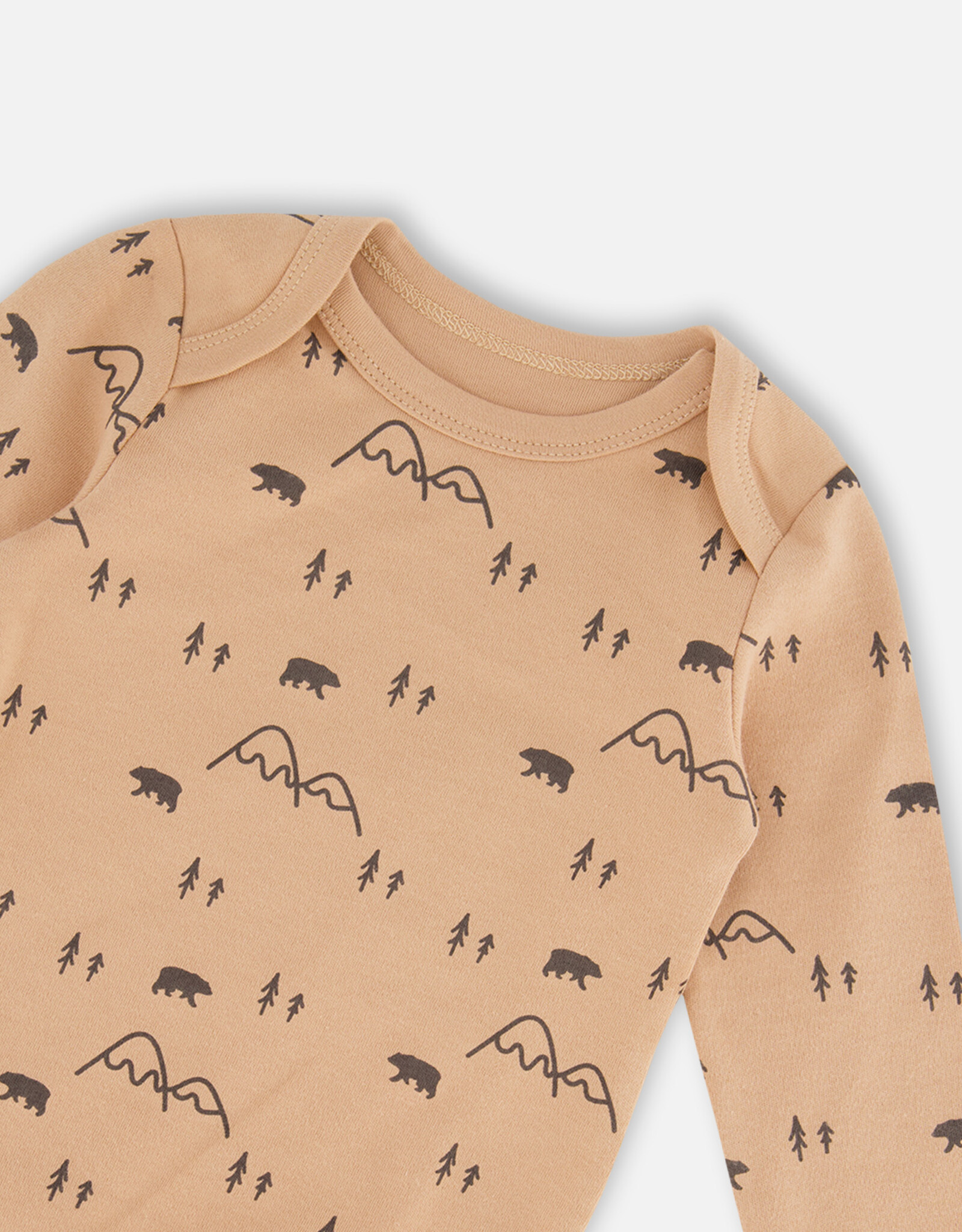Deux Par Deux Bear & Mountains Onesie & Overall Set