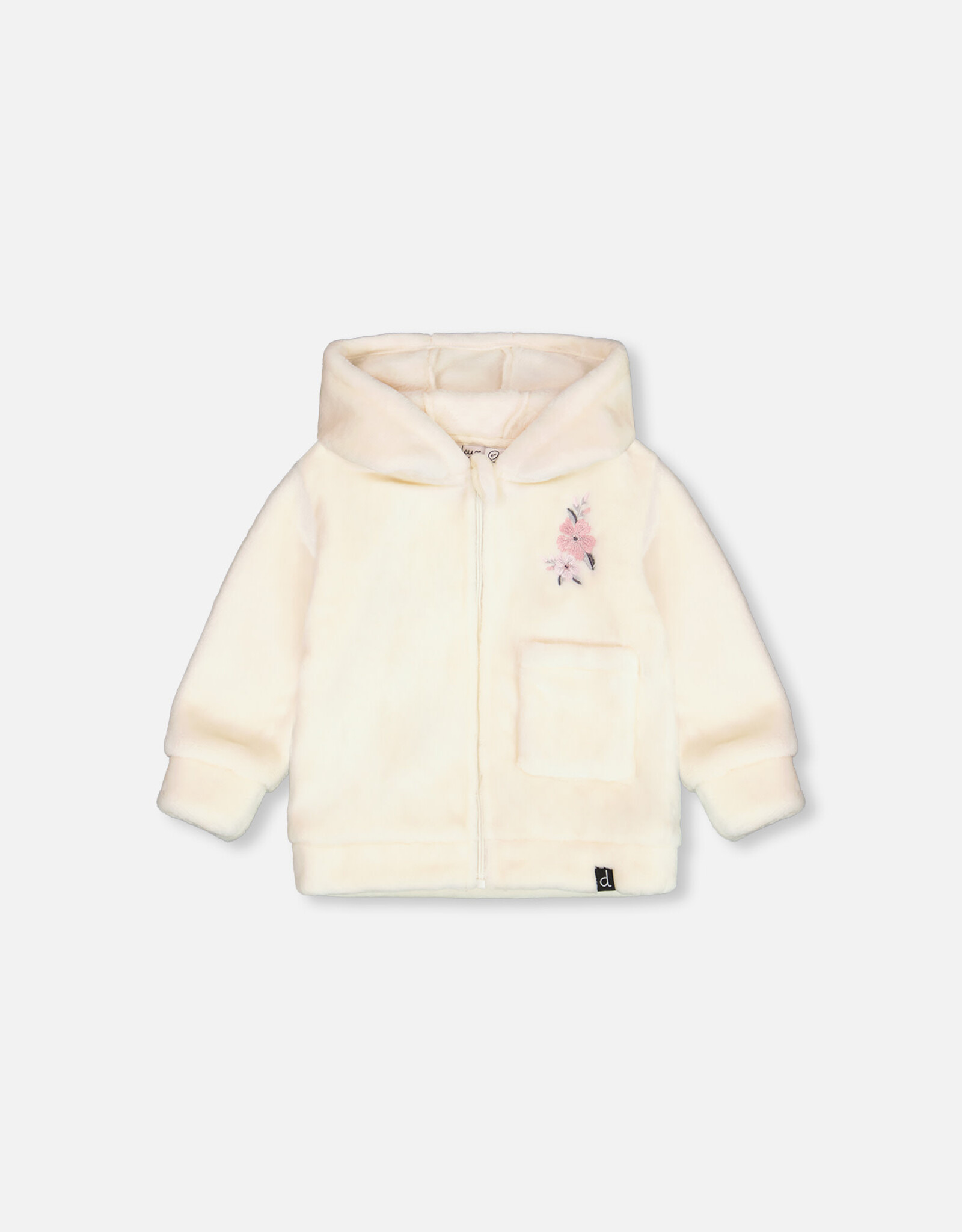 Deux Par Deux Baby Flowers Zip Up with Ears on Hood