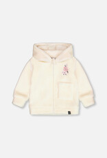 Deux Par Deux Baby Flowers Zip Up with Ears on Hood