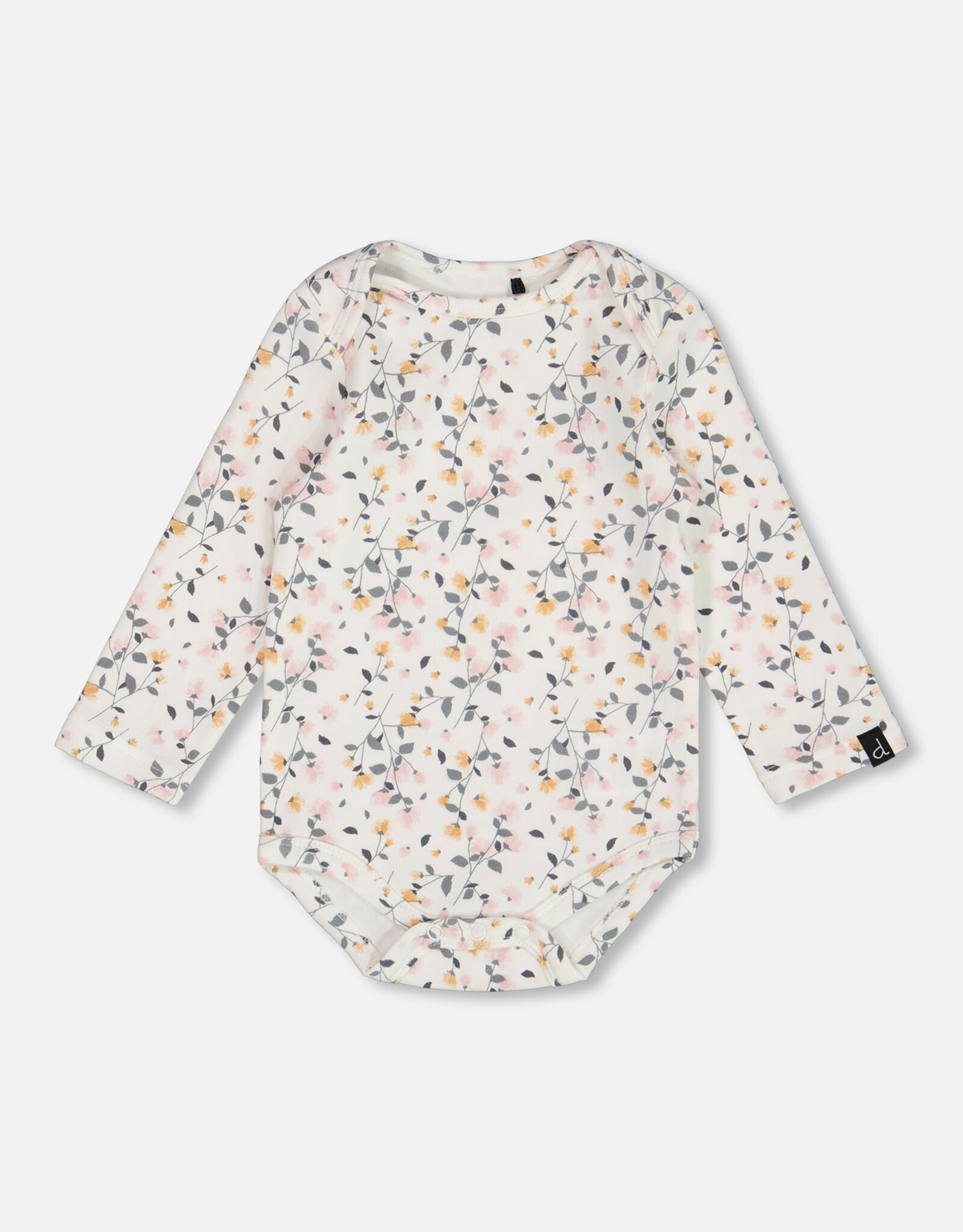 Deux Par Deux Flowers Adorable Organic Cotton Onesie