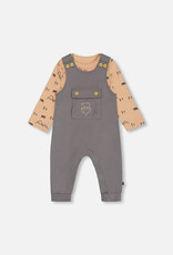 Deux Par Deux Bear & Mountains Onesie & Overall Set