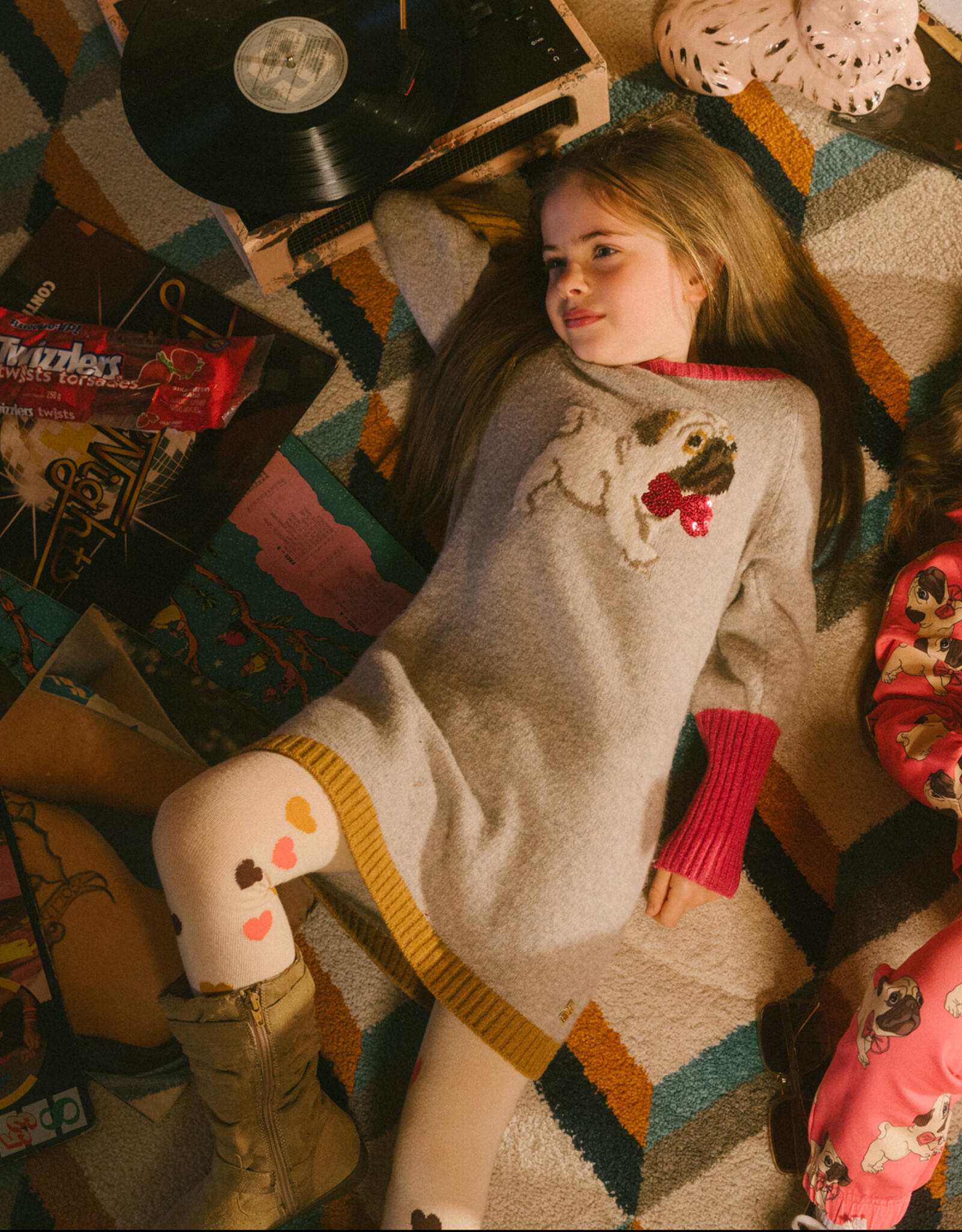 Deux Par Deux Pastel Rose Knit Tights