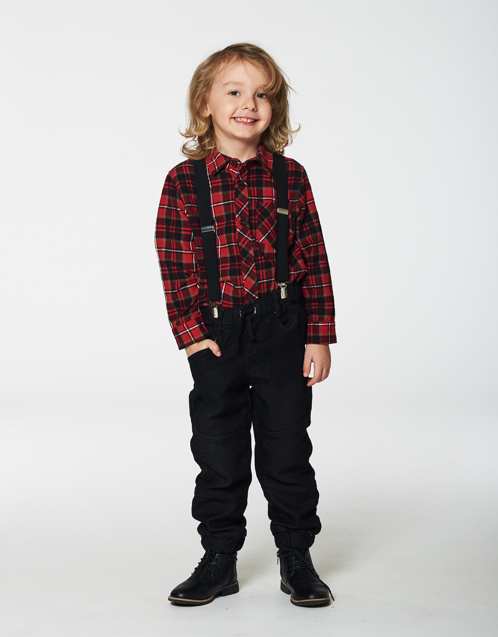 Deux Par Deux Holiday Plaid Button Up Shirt