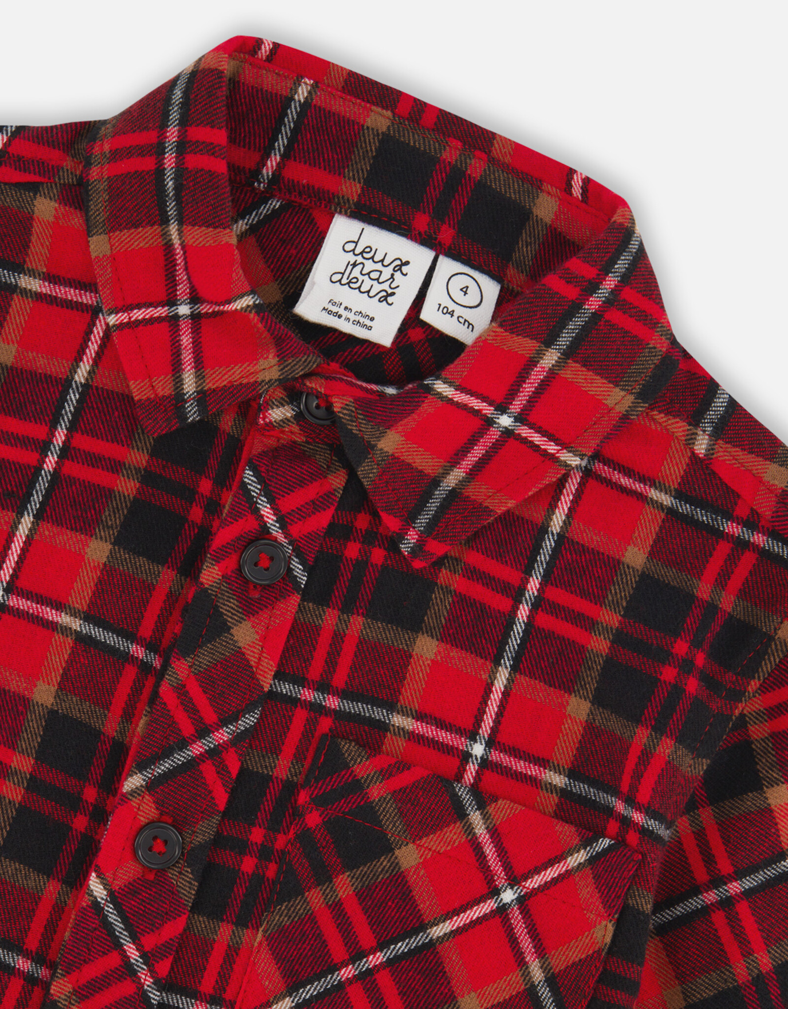 Deux Par Deux Holiday Plaid Button Up Shirt