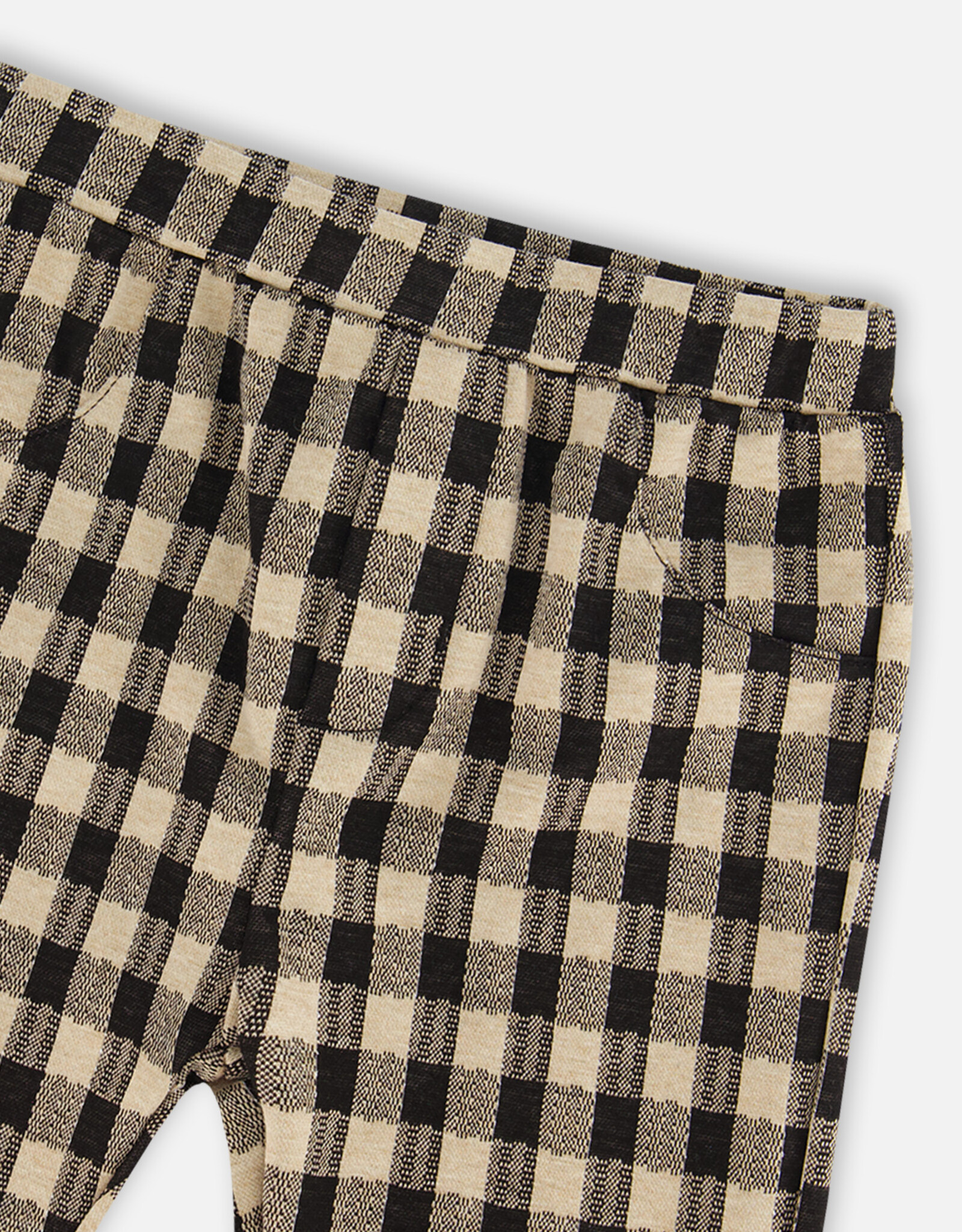 Deux Par Deux Plaid Black & Beige Treggings