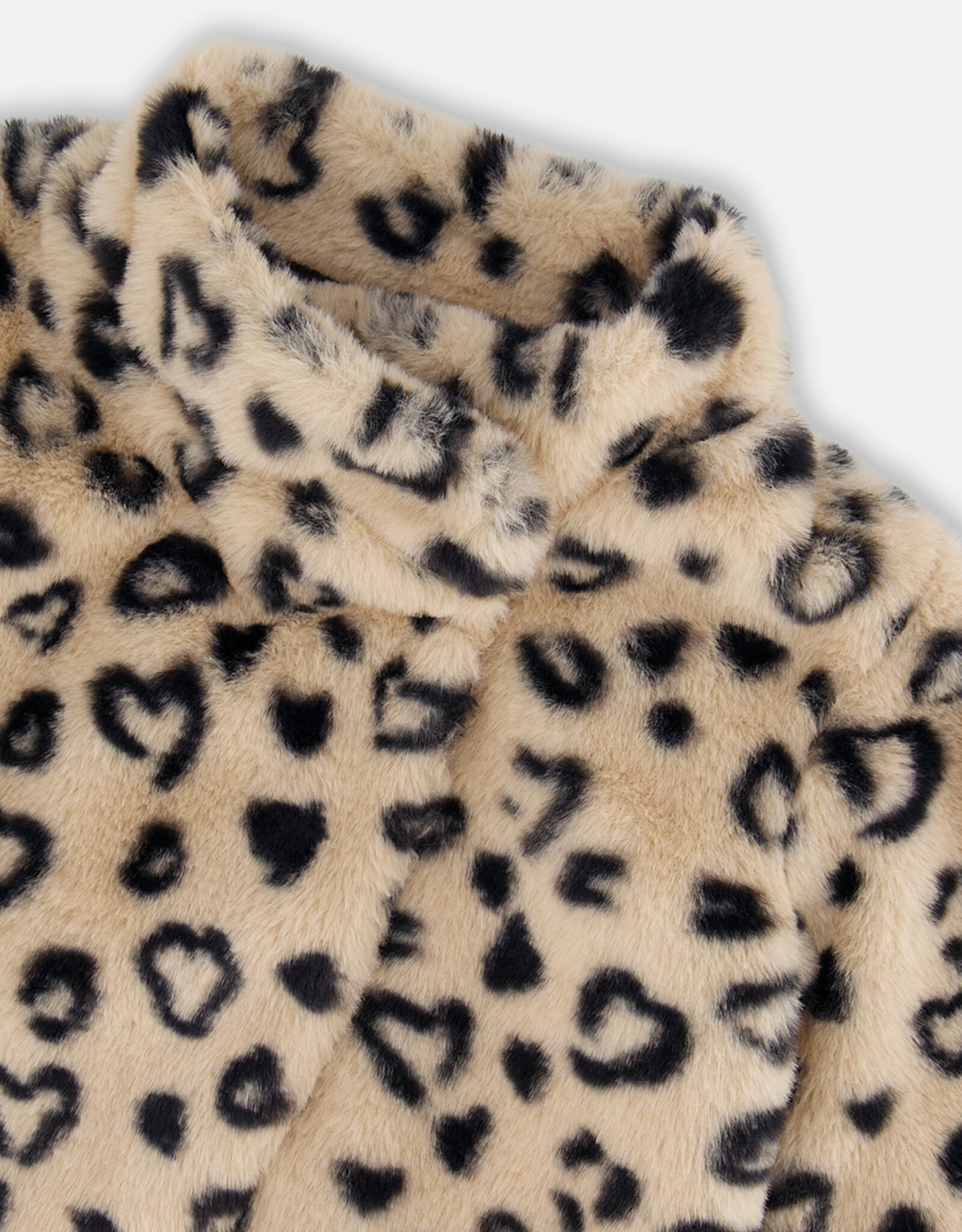 Deux Par Deux Heart Faux Fur Jacket