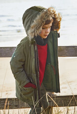 Mayoral Dark Thyme Faux Fur Hooded Parka