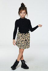 Deux Par Deux Anthracite Brushed Rib Mock Neck Long Sleeve Top