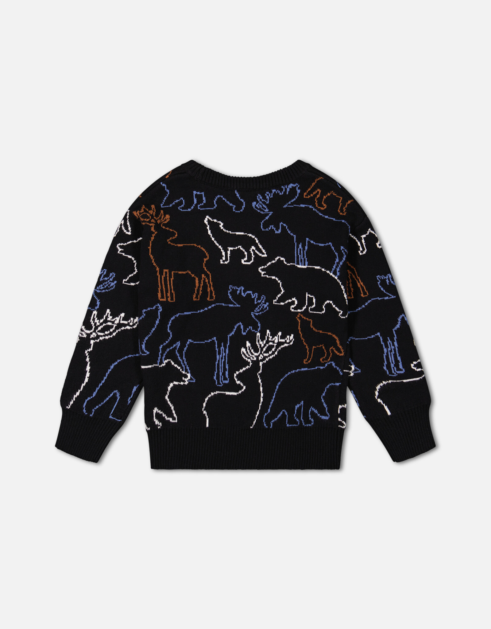 Deux Par Deux Anthracite Sweater With Animal Forest