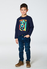 Deux Par Deux Peacoat Long Sleeve Dog T-Shirt