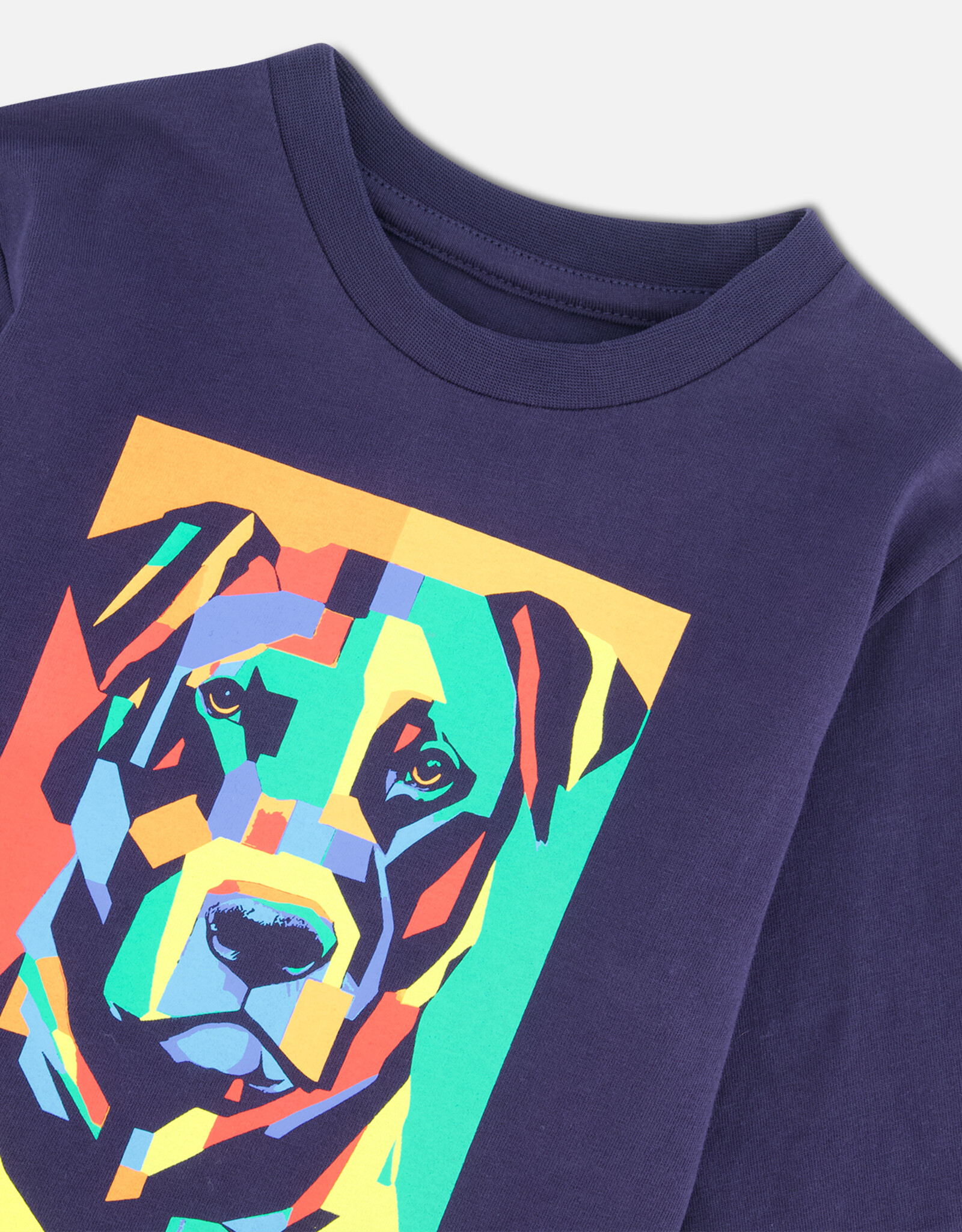 Deux Par Deux Peacoat Long Sleeve Dog T-Shirt