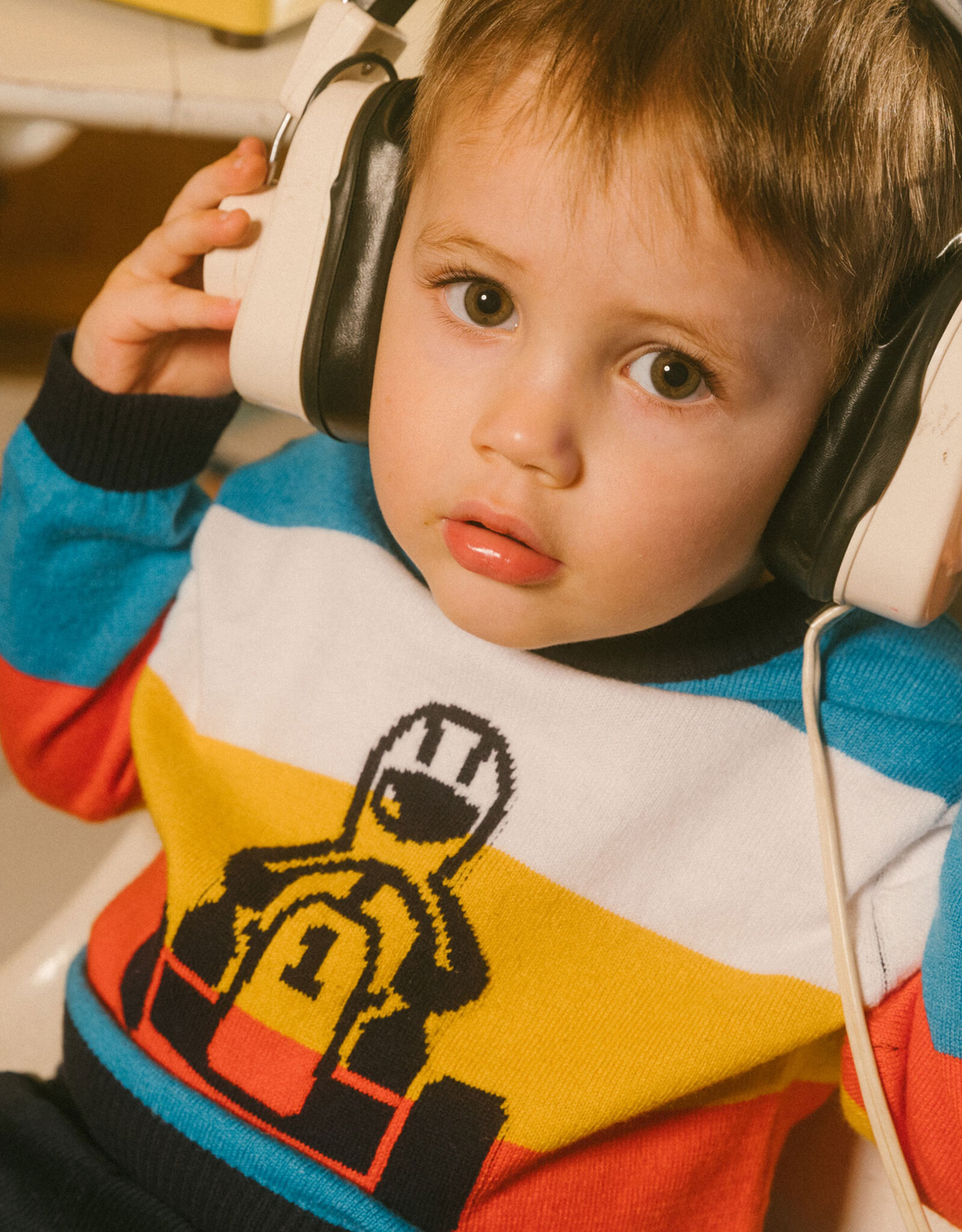 Deux Par Deux Peacoat Striped Sweater With Go Kart