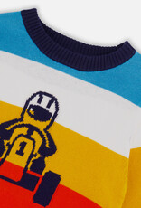 Deux Par Deux Peacoat Striped Sweater With Go Kart